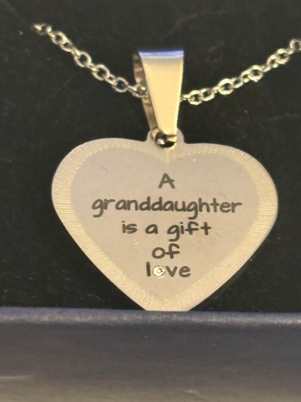 Granddaughter Heart Pendant Necklace Gift – Silver Tone Heart Charm